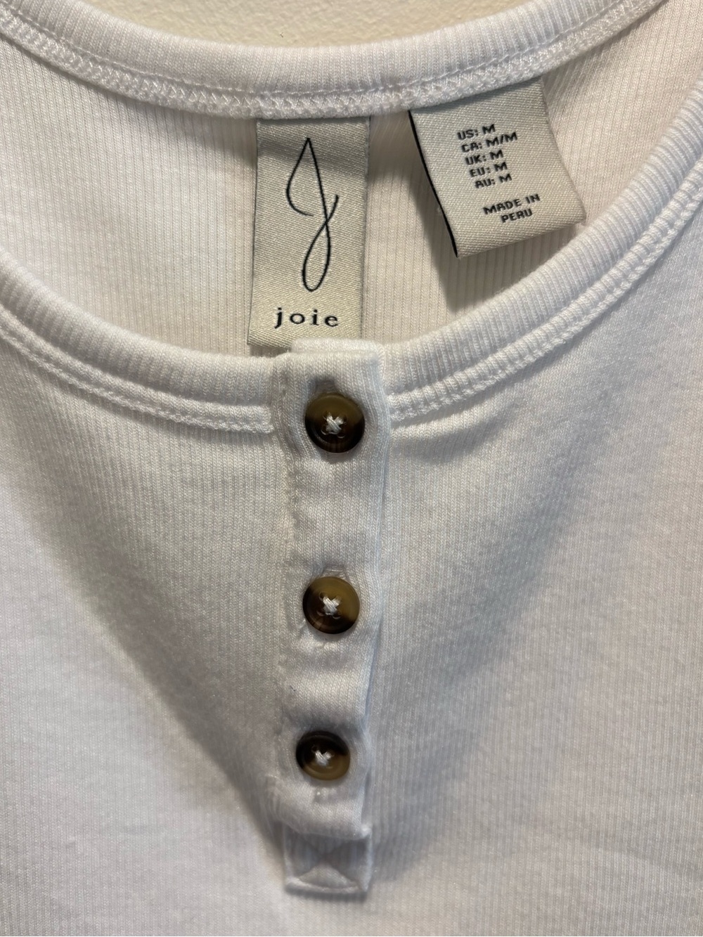 Joie White Ribbed Henley Tank - Picture 3 of 3